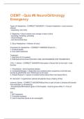 CIEMT - Quiz &num;8 Neuro&sol;GI&sol;Urology Emergency Questions And Answers With Verified Study Solutions Rated A&plus;