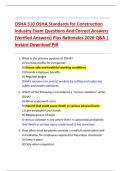 OSHA 510 OSHA Standards for Construction  Industry Exam Questions And Correct Answers  &lpar;Verified Answers&rpar; Plus Rationales 2026 Q&A &vert;  Instant Download Pdf 