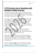 C773 Practice Test A Questions with  Detailed Verified Answers 