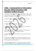 C836 - Fundamentals of Information  Security &lpar;WGU&rpar; Questions with  Detailed Verified Answers