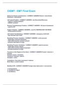 CIEMT - EMT Final Exam Exam Latest Update Actual Questions and Answers with complete solutions