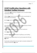CCHT Certification Questions with  Detailed Verified Answers 