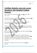Certified diabetes educator exam  Questions with Detailed Verified  Answers