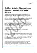 Certified Diabetes Educator Exam  Questions with Detailed Verified  Answers 
