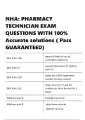 NHA PHARMACY TECHNICIAN EXAM QUESTIONS WITH 100- Accurate solutions 2026