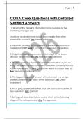 COBA Core Questions with Detailed  Verified Answers