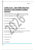 COBA Core - MGT 4300 &lpar;Strat Pol&rpar;  Questions with Detailed Verified  Answers