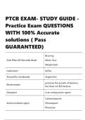 PTCB EXAM- STUDY GUIDE - Practice Exam QUESTIONS WITH 100- Accurate solutions