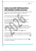 Coba Core MGT 3540 Questions  with Detailed Verified Answers 