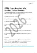 COBA Exam Questions with  Detailed Verified Answers 