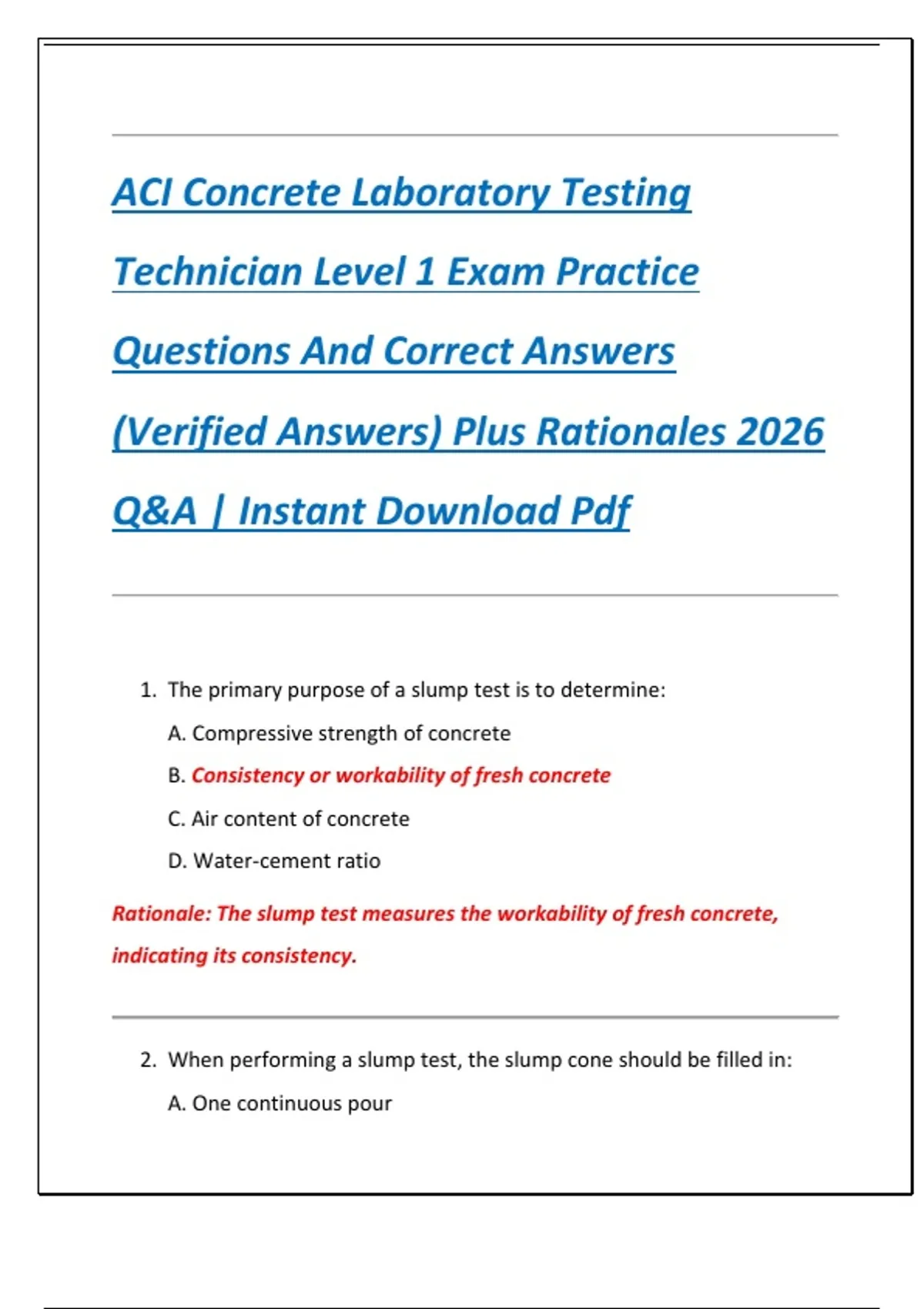 Compilation Bundle for ACI Concrete Laboratory Testing Technician Level ...