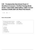 CJE &ndash; Fundamentals Benchmark Exam 2 &vert; Questions & Answers &vert; Verified Nursing Study Guide &vert; Latest 2025&ndash;2026 Edition &vert; 100&percnt; Correct Solutions   &lpar;NURS 3251 CJE PRACTICE EXAM&rpar;