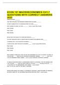 ECON 101 MACROECONOMICS CH1-7 QUESTIONS WITH CORRECT ANSWERS 