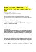 ECON 202 EXAM 1 PRACTICE TEST QUESTIONS WITH CORRECT ANSWERS