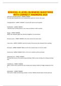 EDEXCEL A LEVEL BUSINESS QUESTIONS WITH CORRECT ANSWERS 