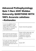 Advanced Pathophysiology Quiz 1-Nurs 6501 Walden University QUESTIONS WITH 100- Accurate