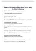 Edexcel A-Level Politics Key Terms with Verified Solutions&period;