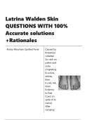 Latrina Walden Skin QUESTIONS WITH 100- Accurate solutions &plus;Rationales&period;