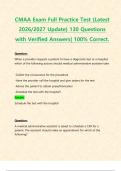 CMAA Exam Full Practice Test &lpar;Latest 2026&sol;2027 Update&rpar; 130 Questions with Verified Answers&vert; 100&percnt; Correct&period;