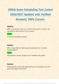 CMAA Exam Scheduling Test &lpar;Latest 2026&sol;2027 Update&rpar; with Verified Answers&vert; 100&percnt; Correct&period;