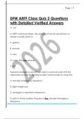 DFW ARFF Class Quiz 2 Questions  with Detailed Verified Answers 