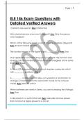 ELE 146 Exam Questions with  Detailed Verified Answers