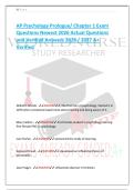 AP Psychology Prologue&sol; Chapter 1 Exam  Questions Newest 2026 Actual Questions  and Verified Answers 2026 &sol; 2027 A&plus;  Verified 