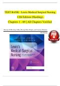 TEST BANK - Lewis Medical Surgical Nursing&comma;  12th Edition &lpar;Harding&rpar;&comma;   Chapters 1 - 69 &vert; All Chapters Verified