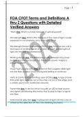 FOA CFOT Terms and Definitions A  thru Z Questions with Detailed  Verified Answers 