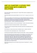 A&P 101 CHAPTER 1-3 STUDY TEST QUESTIONS WITH COMPLETE SOLUTIONS 