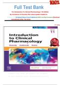 Full Test Bank For Introduction To Clinical Pharmacology 11th Edition By Constance G Visovsky Phd Latest Update Graded A&plus;