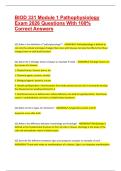 BIOD 331 Module 1 Pathophysiology Exam 2026 Questions With 100&percnt; Correct Answers &vert;&vert; Verified Exam Questions 