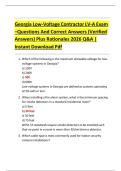 Georgia Low-Voltage Contractor LV-A Exam &ndash;Questions And Correct Answers &lpar;Verified Answers&rpar; Plus Rationales 2026 Q&A &vert; Instant Download Pdf