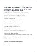 EDEXCEL BUSINESS A LEVEL PAPER 2  QUESTIONS WITH 100&percnt;- CORRECT ANSWERS