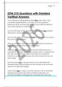 ISTM 210 Questions with Detailed  Verified Answers