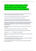 ACS Organic Chemistry First Semester Final Exam Study Guide Questions and Answers 