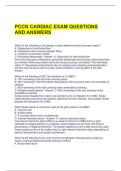 PCCN CARDIAC EXAM QUESTIONS AND ANSWERS 