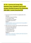 ICC 78 &ndash; Commercial Energy Plans  Examiner Exam I Questions And Correct  Answers &lpar;Verified Answers&rpar; Plus Rationales  2026 Q&A &vert; Instant Download Pdf