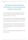 RELIAS MEDICAL SURGICAL RN FORM A &B  NEWEST 2026-2027 ACTUAL EXAM WITH COMPLETE  QUESTIONS&comma; EXAMS OF NURSING