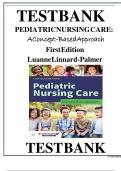 Test Bank - Pediatric Nursing Care&colon; A Concept-Based Approach&colon;  1st Edition by Luanne Linnard-Palmer &vert;ISBN&colon; 9781284081428&vert; All Chapters&period;