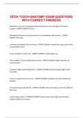 EFDA TOOTH ANATOMY EXAM QUESTIONS WITH CORRECT ANSWERS&period;