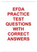 EFDA PRACTICE TEST QUESTIONS WITH CORRECT ANSWERS