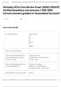 Workday HCM Core Review Exam &lpar;2026&rpar; UPDATE Verified Questions And Answers &vert; With 100&percnt; Correct Answers graded A&plus; Guaranteed Success&excl;&excl;