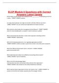 ELCP Module 6 Questions with Correct Answers Latest Update