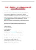 ELCP - Modules 1&comma; 2 & 3 Questions with Correct Answers 