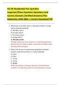 ICC RF Residential Fire Sprinkler  Inspector&sol;Plans Examiner Questions And  Correct Answers &lpar;Verified Answers&rpar; Plus  Rationales 2026 Q&A &vert; Instant Download Pdf 
