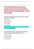 ICC P3 Plumbing Plans Examiner Exam  Questions And Correct Answers &lpar;Verified  Answers&rpar; Plus Rationales 2026 Q&A &vert; Instant  Download Pdf 