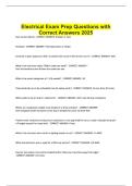 Electrical Exam Prep Questions with Correct Answers