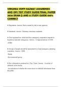 VIRGINIA VDFP HAZMAT AWARENESS AND OPS TEST STUDY GUIDE FINAL PAPER 2026 EXAM Q AND A STUDY GUIDE 100&percnt; CORRECT