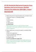 ICC M1 Residential Mechanical Inspector Exam  Questions And Correct Answers &lpar;Verified  Answers&rpar; Plus Rationales 2026 Q&A &vert; Instant  Download Pdf 